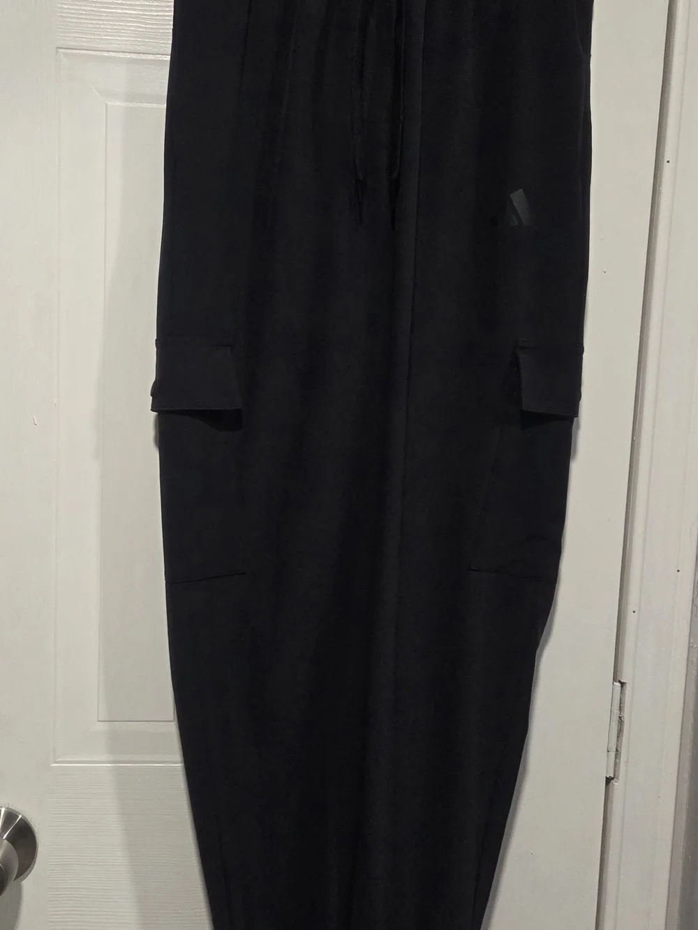 adidas Black Cargo Jogger Pants with Side Pockets